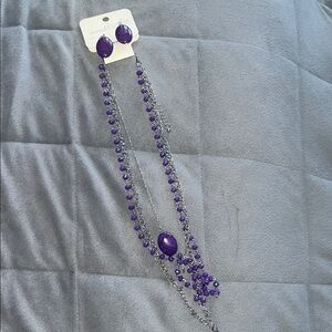 Charming Charlie Purple Beaded Necklace Set
